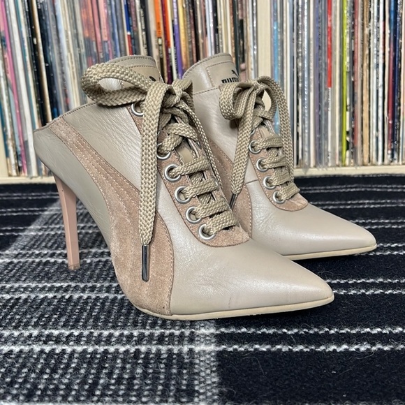 Fenty x Puma by Rihanna Leather Mules in Nude & Neutral Combination Size US 6 - Picture 3 of 15